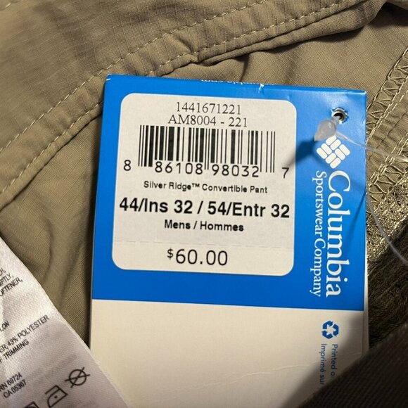 Columbia Men’s Silver Ridge Convertible Pants - Size 44 x 32 - NWT $60 - Picture 8 of 9